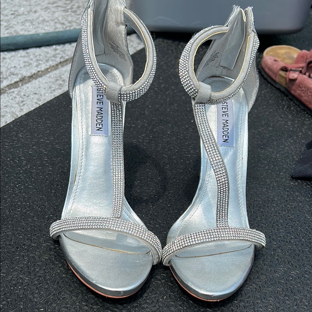 Steve Madden Glittering Silver Heels